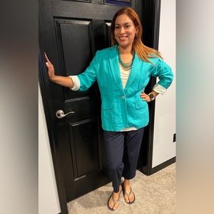 Neiman Marcus Linen Jacket w/American Eagle tank top